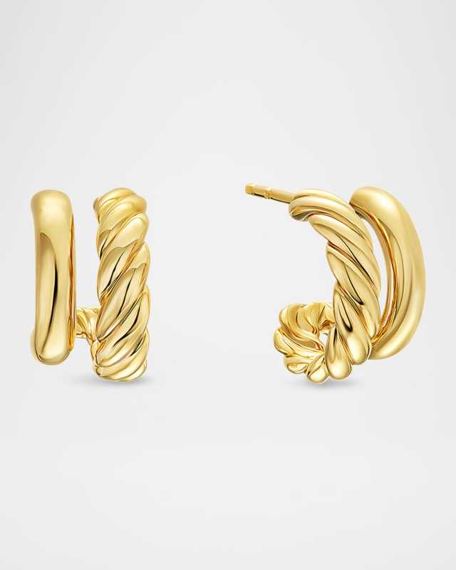 DY Mercer Double Hoop Earrings in 18K Gold, 0.5"L